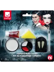 Vampire Make Up Set With Fangs Halloween Fancy Dress Costume Accessory