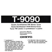 Onkyo T-9090 Tuner Owners Manual