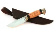 Knife Nerka steel ELMAX handle birch bark-black hornbeam cupronickel