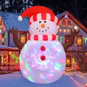 5 FT Christmas Snowman Inflatables with 360° Rotating Light Outdoor Yard Deco...