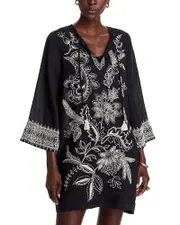 Johnny Was Embroidered Shift Dress