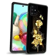 DAIZAG Compatible with Samsung Galaxy Galaxy A51(4G) Gold Flower Rose Butterfly