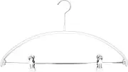 MAWA Reston Lloyd Euro Series Light/Thin Non-Slip Space-Saving 40/PK Clothes Hanger with Bar and Hooks for Pants and Skirts with Clips Set of 5, White, Pack of 5, 5 Count