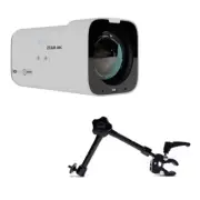 PTZOptics Studio 4K Camera with 12x Optical Zoom (White) Bundle with Clamp Mount