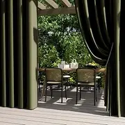 FaceYee Insulated Thermal Sunscreen Full Blackout Curtians Waterproof Outdoor Curtain Drape for Garden Patio Porch 2 Panels 132x182cm Color: Gass Green