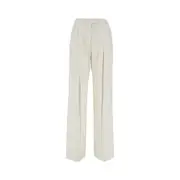 [DES PHEMMES] DES PHEMMES Lurex pinstriped wide leg pants Woman 42 42 White