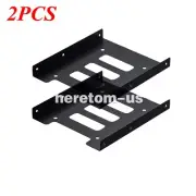 Lot of 2 2.5" to 3.5"Bay SSD Metal Hard Drive HDD Mounting Bracket Adapter Tray