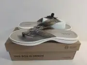 CLARKS WOMEN'S SANDAL US 5 M BREEZE SEA PEWTER FLIP FLOP CLOUDSTEPPER