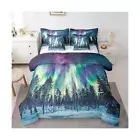 Feelyou Northern Light Bed in a Bag King Size for Boys Girls, Starry Sky Auro...