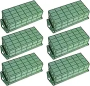 Green Floral Foam Cage Flower Holder with Floral Foam for Fresh Flowers Cage Bowl for Rectangle Table Centerpiece Floral Set (6)