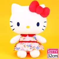 在飛比找momo購物網優惠-【TDL】凱蒂貓HELLO KITTY絨毛娃娃玩偶抱枕花卉款