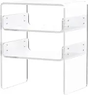 Clear Acrylic End Table 2-Tier Bedside Nightstand for Living Room Bedroom Home Decor, for Living Room Or Bedroom(C)