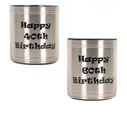 Coyote Stainless Steel Birthday Stubby Cooler - 60th Bday