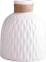 Plastic Vase, Flowers Decorative Shelf Decor Vase for Pampas Grass Table Desk Home Living Room Bedroom Office Floor Wedding Party Modern Creative Minimalist Boho Farmhouse Coffee (White)