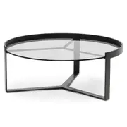 Marcel 90cm Glass Round Coffee Table - Large
