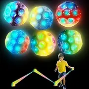 Pack of 6 Astro Jump Ball, Luminous Moon Ball, High Jumping Rubber Ball, Bounce Ball, Moon Spaceball, Super High Bouncing Bounciest, Moon Ball Super High for Children, Outdoor, Party Gift