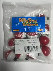 Pack of 1 1/4" Red and White Round Fishing Bobbers - classic fishing floats