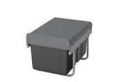 Elite Domestique 30L Twin Slide Out Concealed Waste Bin with Soft Close - Low Profile - for a 400mm Cabinet - Bottom Mounted