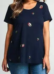 TS TAKING SHAPE plus size S / 16 Strawberry Fields Top cotton tee t-shirt NWT!