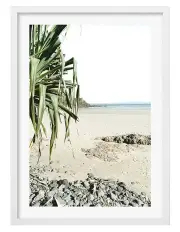 [Profile Australia] Australian Made Wategos Beach Outlook Art Print A2 in White Frame