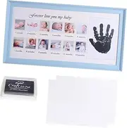 JOINPAYA Infant Photo Frame Baby Growth Record 12 Month Milestone Frame Fingerprint Display Baby Milestone Memory