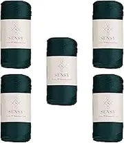 5 Skeins of Sensy Premium 2mm 251 Yards Polyester Rope 100% Polypropylene Cord Macrame Cord 2mm Crochet Bag Cord Macrame Rope Crochet Thread for Knitter (Forest Green)