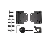 Everbilt Self-Closing Adjustable Gate Door Hinges and Latch Kit w Hardware 13534