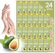 Innerest 24 Pairs Original Derma Beauty Hand Mask Bulk, Moisturizing Hand Gloves for Dry Hands, Nail Care Essential (Avocado)