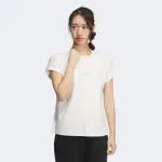 【ADIDAS 愛迪達】上衣 女款 短袖上衣 運動 LOUNGE SILKY T 白 IM8859