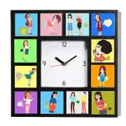 Clock with 12 cute funny sexy girls fart farting pictures gag prank man cave