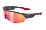new KOO Open Cube Sunglasses black red Frame, Smoke Mirror & Clear Lenses