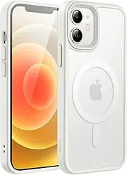 [JETech] Magnetic Case for iPhone 12/12 Pro 6.1-Inch Compatible with MagSafe, Translucent Matte Back Slim Shockproof Phone Cover (White)