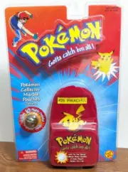 Vintage Pokemon 1999 Collector Marble Pouch Series 1 Red Pikachu / Ratata
