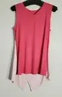 Logo Layers by Lori Goldstein. Color-Block Knit Tank, Coral/Pink Sz M