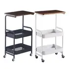 Rolling Cart 3 Tier Slim Storage Cart with Wheels for Kitchen Laundry Room