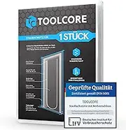 TOOLCORE® Dust Protection Door with Zip 1.1 x 2.2 m [Extra Strong] Construction Door with Zip Including Stainless Steel Zip + Easy Comfort Hanger - Dust Protection Wall, Dust Door, Foil Door