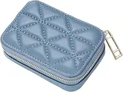 Generic Makeup Lipstick Case with Mirror Cosmetic Case Mini Cosmetic Jewelry Box Lipstick Holder Handbag for Vacation, Blue