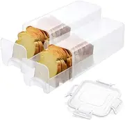 [GUDAJIN] 2-Pack Bread Boxes with Sealing Lids, Fresh Bread Storage Containers, Airtight Containers, Dispensers, Countertop Bread Storage, Plastic Sandwich Bread Keepers, White