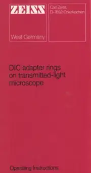 Zeiss DIC Adapter Rings on Transmitted-Light Microscope Operating Manual on CD