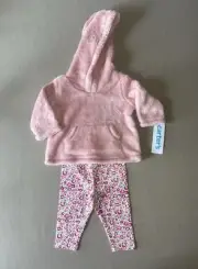 Carter’s Baby Girls 3 Months TWO Piece Outfit~Hooded Top/Bottoms, New With Tags!