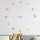 1-Pack 3D DIY Wall Clock,59" Frameless Clock with Numbers for Home, Gold+Silver