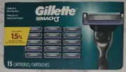 Gillette Mach3 Razor Blade Refills, 15 Cartridges Brand NEW