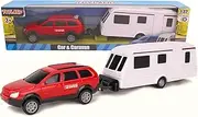 Toyland® Car & Caravan Set Pull Along - 1:32 Scale (Red)