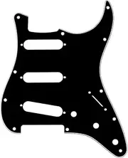 Musiclily SSS 11 Hole Strat Pickguard for Fender USA/Mexican Standard Stratocaster Modern Style Electric Guitar, 3Ply Black