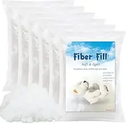Jmuiiu 900g Polyester Fill, Premium Polyester Fiberfill, Recycled Polyester Fiber, High Resilience Stuffing Fluff Fiberfill for Pillow Filling, Christmas Dolls DIY, and Home Decors Projects, F5116
