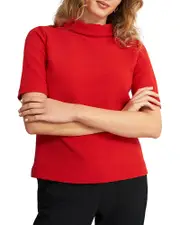 Hobbs London Tali Roll Neck Short Sleeve Top