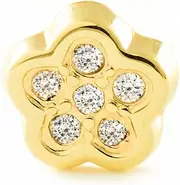 [Monde Petit] Mondepetit 9K Yellow Gold Piercing Ear Cartilage Flower Zirconia Glitter Gift Box, Yellow Gold