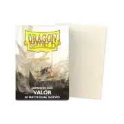 (60-Pk) Dragon Shield DUAL MATTE Card Sleeves Mini/Japanese Size - VALOR White