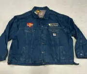 Carhartt Mens Sherpa Fleece Lined Denim Jean Jacket Size 4XL