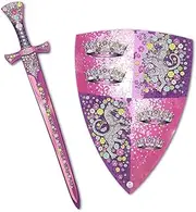 Liontouch Crystal Princess Sword & Shield For Girls | Medieval Play Set in Foam For Children’s Pretend Play With Pink & Silver Lioness Theme | Safe Weapons & Battle Armor For Dress Up & Royal Costumes